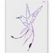 Kolibrie Sticker tatoeage stijl (Voorkant)