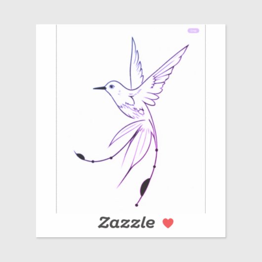Kolibrie Sticker tatoeage stijl (Vel)