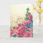 kolibrie-stokroos kaart (Gele Bloem)