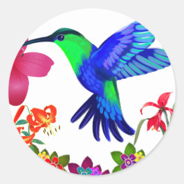 Kolibrie te midden van Natuur's Beauty, Serenade W Ronde Sticker