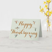 Kolibrie Thanksgiving Kaart (Gele Bloem)