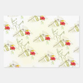 Kolibrie Theekop Bloemen Inpakpapier Vel (Voorkant 3)