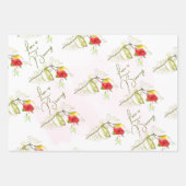 Kolibrie Theekop Bloemen Inpakpapier Vel (Voorkant 2)