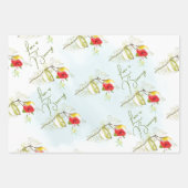 Kolibrie Theekop Bloemen Inpakpapier Vel (Voorkant)