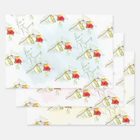 Kolibrie Theekop Bloemen Inpakpapier Vel (Set)