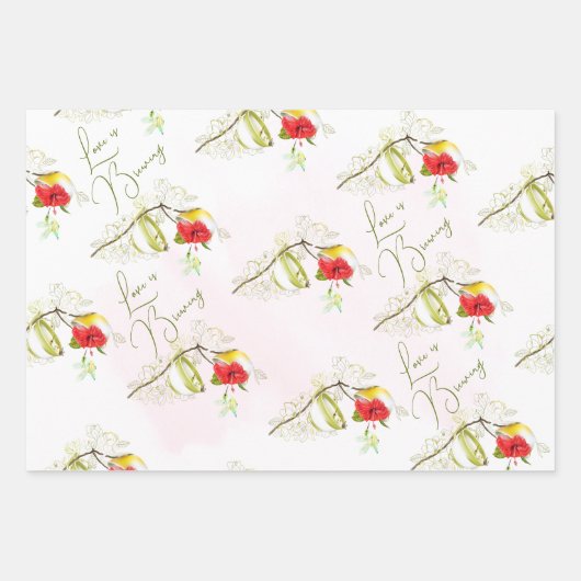 Kolibrie Theekopje Bloem Inpakpapier Vel (Voorkant 2)