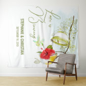 Kolibrie Theepartij Bruiloft Bridal Shower Achterg Wandkleed (In Situ (horizontaal))