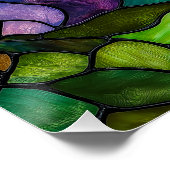 Kolibrie Tiffany-stijl venster Perfect Poster (Hoek)