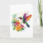 Kolibrie tropische bloemen kaart (Voorkant)