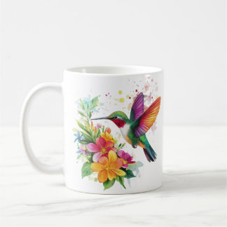 Kolibrie tropische bloemen koffiemok