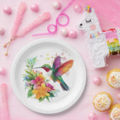 Kolibrie tropische bloemen papieren bordje (Feest)