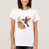 Kolibrie tropische bloemen t-shirt (Voorkant)