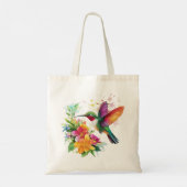 Kolibrie tropische bloemen tote bag (Achterkant)