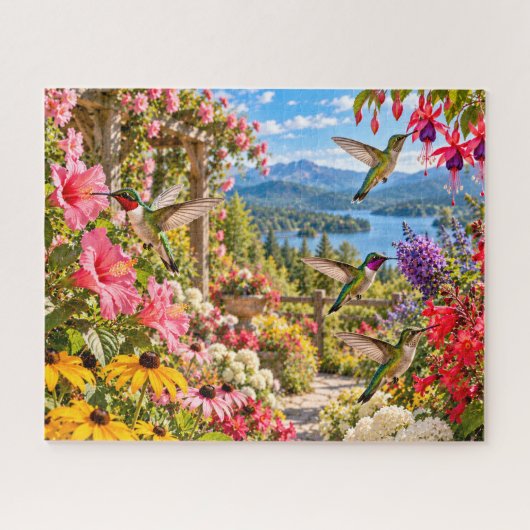 Kolibrie Tuin Legpuzzel (Horizontaal)