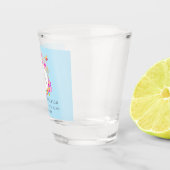 Kolibrie Tuin Monogram Blauwe Shot Glas (Rechts)