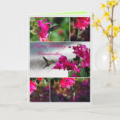 Kolibrie van de Verjaardag van de grootmoeder de Kaart (Gele Bloem)