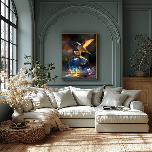 Kolibrie van het licht - Enchanted Blue Perfume Canvas Afdruk