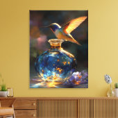 Kolibrie van het licht - Enchanted Blue Perfume Canvas Afdruk (Insitu (Woonkamer))