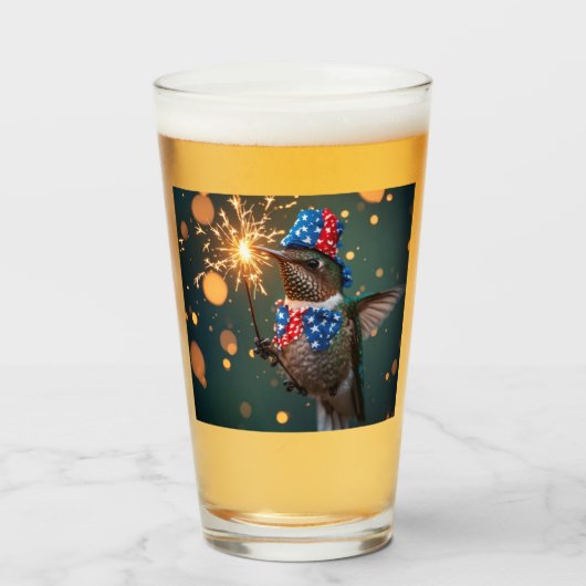 Kolibrie viert Onafhankelijkheidsdag Glas (Voorkant gevuld)
