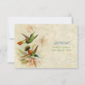 Kolibrie Vintage Bloem Bruiloft RSVP Antwoord (Achterkant)