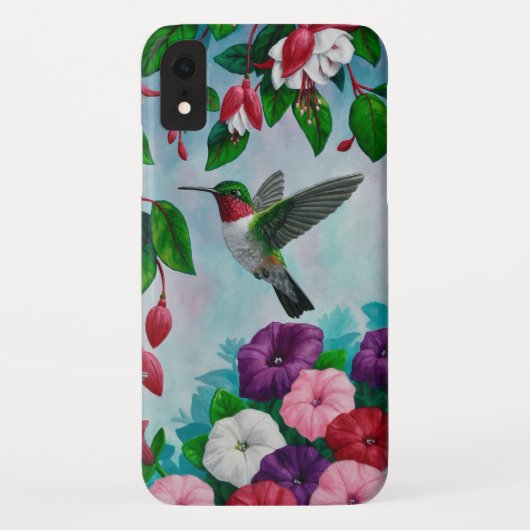 Kolibrie Vliegen In Bloementuin Case-Mate iPhone Case (Achterkant)