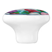 Kolibrie Vliegen In Bloementuin Keramische Knop (Zijkant)