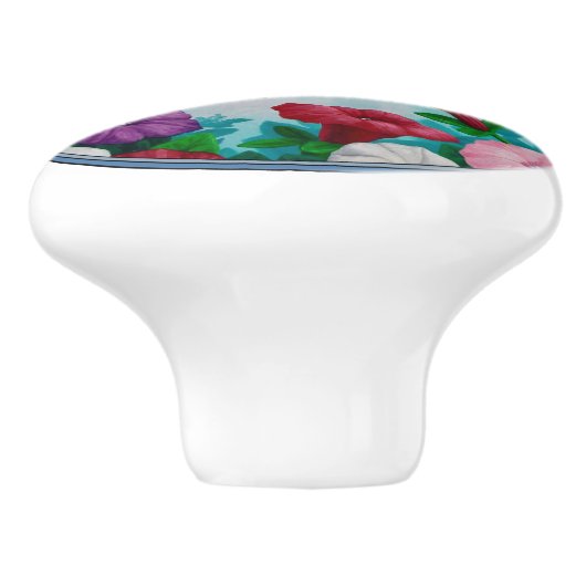 Kolibrie Vliegen In Bloementuin Keramische Knop (Zijkant)