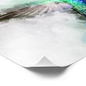 Kolibrie vliegen met bloem Waterverf - 01 Foto Afdruk (Hoek)