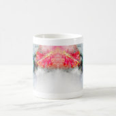 Kolibrie vliegen met bloem Waterverf - 01 Koffiemok (Center)