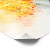 Kolibrie vliegen met bloem Waterverf - 02 Foto Afdruk (Hoek)