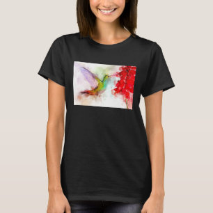 Kolibrie vliegen met bloem Waterverf - 03 T-shirt