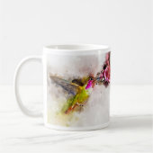Kolibrie vliegen met bloem Waterverf - 04 Koffiemok (Links)