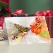 Kolibrie vliegen met bloem Waterverf - 05 Bedankkaart