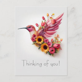 Kolibrie vliegend Denk aan jou Briefkaart