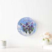 Kolibrie Vlinders Iris Bloemen Persoonlijk Ronde Klok (Huis)