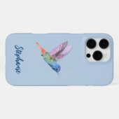 Kolibrie Vogel Blauw iPhone Hoesje (Achterkant horizontaal)