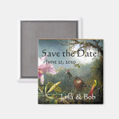 Kolibrie Vogel Bloemen Bloemen Floral Save the Dat Magneet (Voorkant / Achterkant)