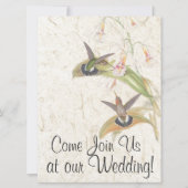 Kolibrie Vogel Bloemen Huwelijksuitnodiging Kaart (Voorkant)