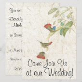 Kolibrie Vogel Bloemen Huwelijksuitnodiging Kaart (Voorkant / Achterkant)