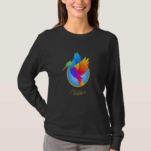 Kolibrie Vogel Levensboom Boeddha Zen Vrede T-shirt (Voorkant)