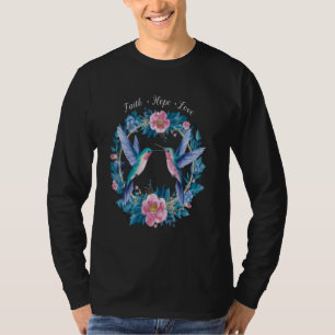 Kolibrie vogel nectar vleugels Plumage bloemen T-shirt