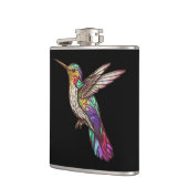 Kolibrie Vogelportret Glas in lood Art Heupfles (Links)