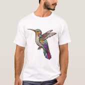 Kolibrie Vogelportret Glas in lood Art T-shirt (Voorkant)