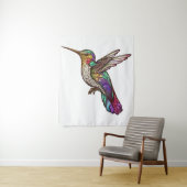 Kolibrie Vogelportret Glas in lood Art Wandkleed (In situ)