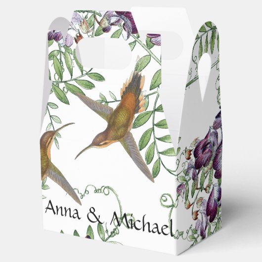 Kolibrie Vogels Bloemen Bloemen Bloemen Wijnstok F Bedankdoosjes (Geopend)
