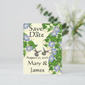 Kolibrie Vogels Bloemen Bloemen Opslaan Datum Aankondigingskaart (Staand voorkant)