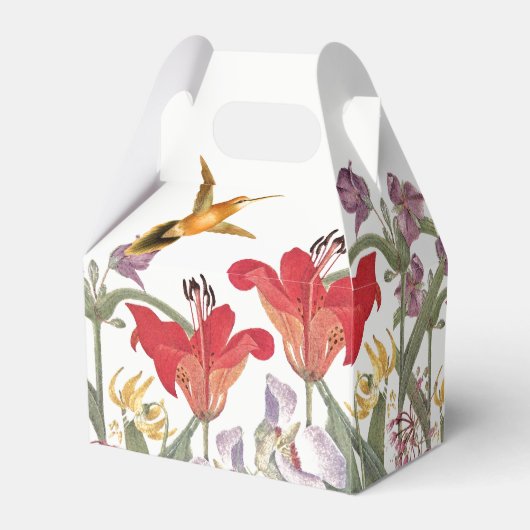 Kolibrie Vogels Lelie Bloemen Tuin Favor Box Bedankdoosjes (Achterkant)