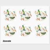 Kolibrie Vogels Wildlife Bloemen Dieren Bloemen Ronde Sticker (Vel)