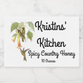 Kolibrie Vogels Wildlife Bloemen Voedsel Label Voedselcontainer Etiket (Enkel label)