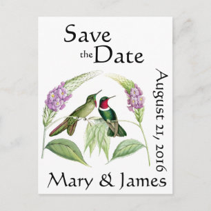 Kolibrie Vogels Wildlife Flowers Save the Date Aankondigingskaart